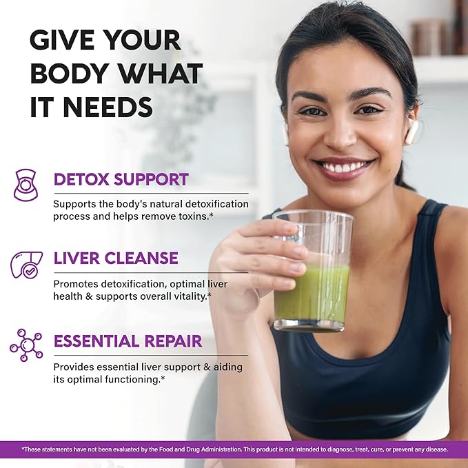 Liver Cleanse Detox & Repair - Milk Thistle | Dandelion | Artichoke | TUDCA | Glutathione & NAC - Effective Liver Health Supplement | 80% Silymarin - Laboratory Tested, Vegan - Made in USA 60 Capsules