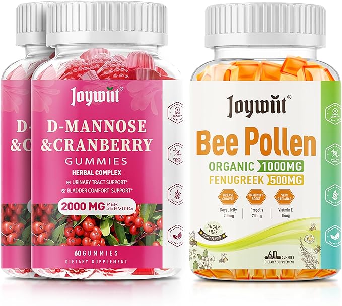 D-Mannose Gummies 2000mg & Bee Pollen 1000mg Gummies