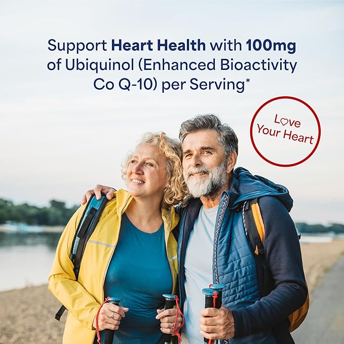 Puritan's Pride Next Gen Ubiquinol Coenzyme CoQ10 100mg, Dietary Supplement for Heart Health, Blood Pressure, Oral Gum Health, Aging and Cellular Energy Support, 60 Servings, Rapid Release Softgels