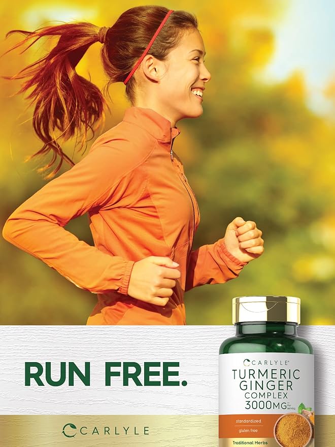 Carlyle Turmeric and Ginger Supplement | 120 Softgel Capsules | Turmeric Curcumin Complex | with Black Pepper Extract | Non-GMO, Gluten Free