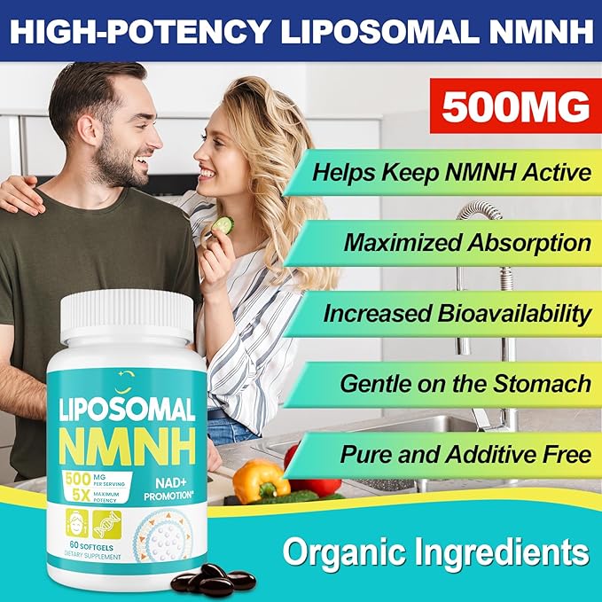 Liposomal NMNH (Dihydronicotinamide Mononucleotide) 500mg - NMN Supplement Alternative - NMNH Supplement to Boost NAD+ Levels as We Age, for Anti-Aging, Energy & Focus - 3 Packs