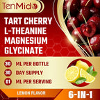 Tart Cherry Extract Liquid Drops - 6in1 with L-Theanine, Magnesium Glycinate, Passion Flower, Chamomile, Lemon Balm - Vegan, Non-GMO - 30ml 1 Fl Oz