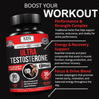 Kaya Naturals Ultra Testosterone - Men's Testosterone Booster with Tongkat Ali, Horny Goat Weed, Tribulus - Natural Workout Supplement for Energy, Stamina, and Strength Booster - 90 Count