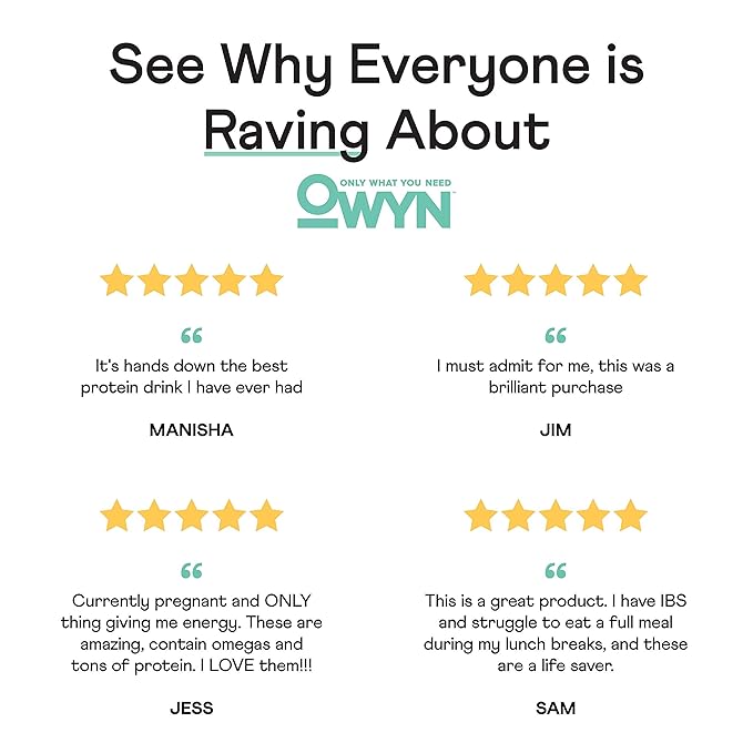OWYN Only What You Need Plant Based Protein Shake, 20g Vegan Protein from Organic Pumpkin Seed, Flax, Pea Blend, Prebiotic Supplement, Superfood Greens, Gluten & Soy-Free (Cookies & Creamless)