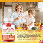 2 Pack Magnesium Oxide Gummies 400mg, Chewable Magnesium Oxide Supplement for Adults & Kids, Muscle Function Support, Non-GMO, Sugar-Free, Strawberry Flavor, 120 Count