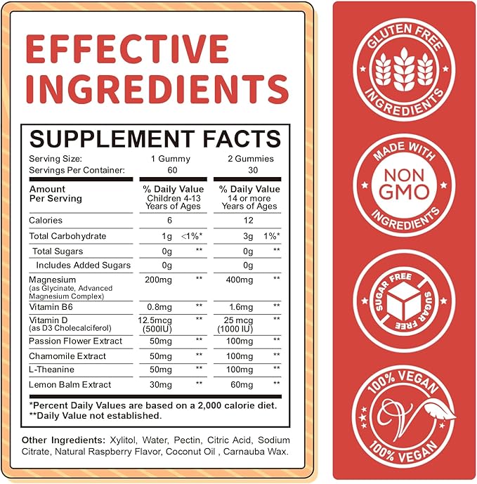 Magnesium Glycinate Gummies for Kids - Kids Magnesium Glycinate Gummies Supplement with L-Theanine, Vitamin B6, D3 for Kids & Adults Sleep Calm Relaxation Brain Bones,Sugar Free Raspberry 120ct