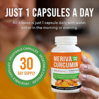 NERVE RENEW Meriva Curcumin with Black Pepper and Bioperine - Antioxidant Boost Nerve Support Supplement - 3 Pack