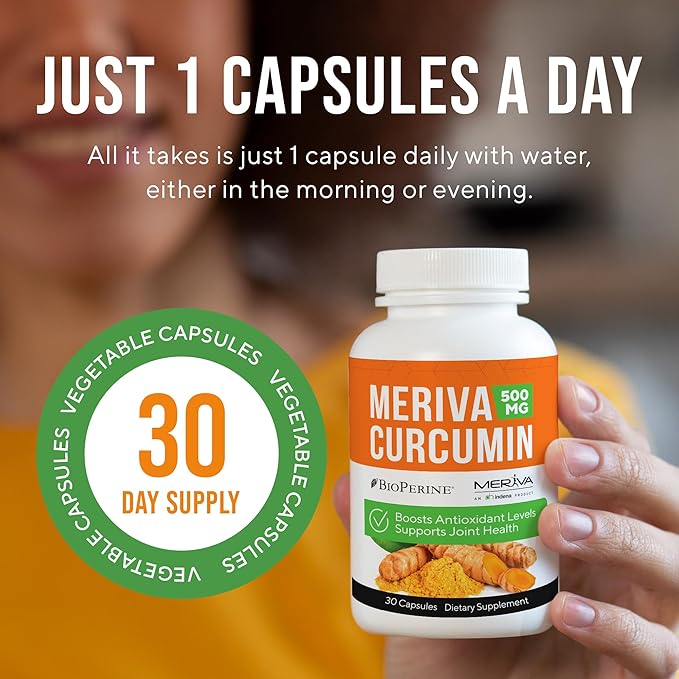 NERVE RENEW Meriva Curcumin with Black Pepper and Bioperine - Antioxidant Boost Nerve Support Supplement - 30 Capsules