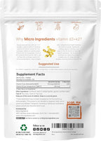 Micro Ingredients Vitamin D3 5,000 IU + K2 MK-7 100 mcg, 180 Softgels | 2-in-1 Formula | Easy to Swallow, Non-GMO