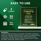 Thik&Fix Plus Natural Hair Nutrition Supplement for Men & Women with Saw Palmetto Oil, Vitamin B5 & E, Zinc, Biotin, Nourishes Scalp & Support Hair Growth for a Thicker, Fuller Look, 60 Softgels