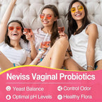 Vaginal Probiotics Gummies for Women PH Balance, Odor Control with Prebiotics, Cranberry, D-Mannose, Promotes Feminine Healthy Vaginal Flora, Urinary Tract, Yeast, Digestive Support, Sugar Free,60Cts
