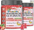 Magnesium Glycinate Gummies for Kids & Adults - Relaxation & Cognition Support - 400/200mg Magnesium Supplement with L-Theanine, B6, D3 & K2 - Vegan, Sugar Free, Strawberry Flavor, 60 Ct (2Pack)