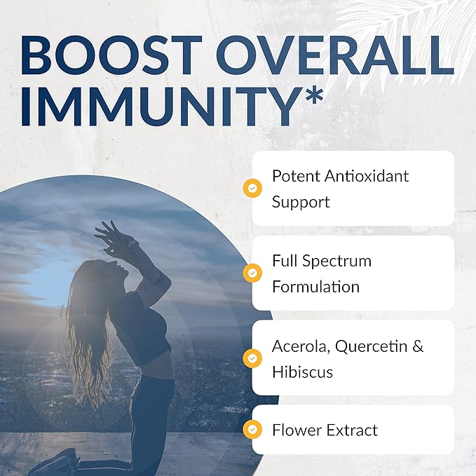 Equilife Full Spectrum Vitamin C Supplement with Quercetin, Hibiscus, and Rutin, Plant Based Antioxidant Formula, Gluten Free, Soy and Dairy Free, Non GMO, Easy to Use, 60 Capsules