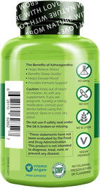 NATURELO Ashwagandha Organic Root Powder - Natural Herbs Supplement for Fatigue, Stress Relief, Mood Enhancer - with Black Pepper Extract - 90 Vegan Capsules