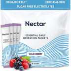 Nectar Hydration Packets - Electrolytes Powder Packets - No Sugar or Calories - Organic Fruit Liquid Daily IV Hydrate Packets for Dehydration Relief and Rapid Rehydration (Berry 18 Pack)