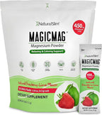 NaturalSlim Magicmag Pure Magnesium Citrate Powder – Stress, Constipation, Muscle, and Heart Support | Magnesium Supplement Drink Mix Strawberry Lime 0.16 Ounce