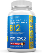 Energy Boosting Vitamin B12 Sublingual | Quick Dissolve Vegan B-12 with Methylcobalamin for Metabolic & Brain Support, 120 Fruit Punch Tablets