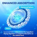 NAD+ Supplement - NMN Alternative with Liposomal NAD+, Trans Resveratrol, Manganese, Apigenin Plus Pterostilbene for Women and Men, Anti Aging Support