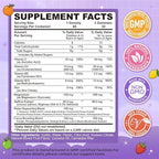 Saffron Gummies for Kids & Adults, 20-in-1 Saffron Supplements with 88.5mg Saffron Extract, B6, B12, C, D3, Magnesium for Calm, Focus, Nerve, Sugar Free, Vegan, Non-GMO - Mixed Fruit Flavor, 60 Counts