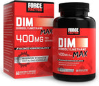 Force Factor DIM Max, DIM Supplement 400mg, Estrogen Balance for Women & Men, Extra Strength for Hormonal Acne, Metabolism, Menopause, PCOS, Diindolylmethane, Superior Absorption, 60 Capsules
