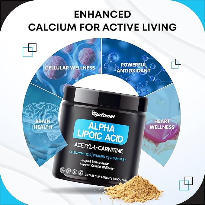 Ultra Alpha Lipoic Acid with CoQ10, Vitamin C & B1 - Supports Brain Health & Antioxidant Defense - 150 Capsules