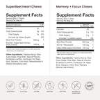 Humann SuperBeets Heart Chews & Memory + Focus Chews, with Beet Root Powder and clinically Studied nootropics, Nitric Oxide Support, Mental Alertness, 90 Count