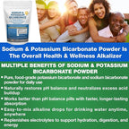 Sodium Bicarbonate Powder & Potassium Bicarbonate Powder pH Balance Supplement. Make Gallons of Alkaline Water Drops for Acid/Alkaline pH Balance, Stomach Immune Performance. Alkaline Drinking Water