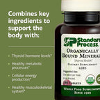 Standard Process Organically Bound Minerals - Supports Thyroid Function & Nervous System Health - Contains Iodine from Alfalfa & Kelp - Gluten-Free, Non-Dairy & USDA Organic - 180 Tablets