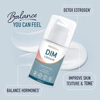 DIM Cream Supplement | Hormone Balancing Cream for Women | Diindolylmethane Supports Estrogen Balance & Relief for Menopause, Perimenopause, Hormonal Acne & Hot Flashes | ~40mg Per Serving | Soy-Free