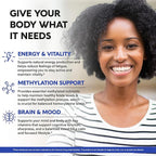 Methylated Multivitamin - B2, B6, 5-MTHF & B12 | Antioxidants C & E | Vitamin D3 & K2 - for Men & Women - 9-in-1 MTHFR Supplement with TMG - Energy, Brain & Mood - Vegan - Made in USA - 120 Capsules