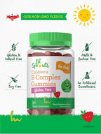 Carlyle Kids B Complex Gummies | 90 Count | with Vitamin B1, B2, B6, B12, and Ashwagandha Extract | Peach Raspberry Flavor | Vegan, Non-GMO & Gluten Free Supplement | Lil' Sprouts