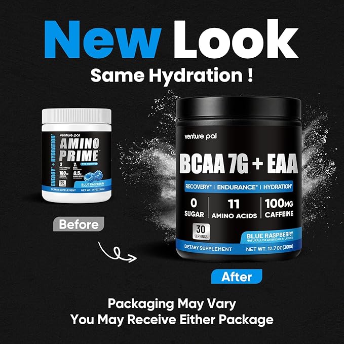 Sugar Free 7g BCAA + EAA Powder | Supports Muscle Recovery, Growth, Strength & Endurance – 9 Essential Amino Acids with L-Glutamine, Caffeine, Vitamin & Electrolyte for Energy & Hydration, Gluten Free