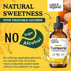 Wild & Organic Turmeric Supplement Liquid Drops - Movement & Immune Support - Liquid Turmeric with Black Pepper Extract - Add to Tea Tincture - Curcumin Supplements - Sugar & Alcohol-Free - 4 fl oz