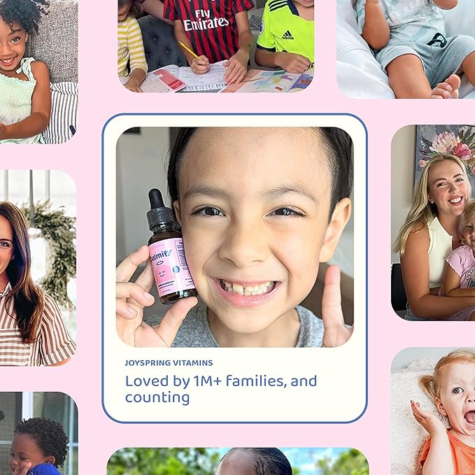 JoySpring Calmify Magnesium Glycinate for Kids | Liquid Magnesium with L-Theanine Supplement | Chamomile Extract & Passion Flower Extract | Sugar-Free Calm Drops | 1 fl oz (30 Servings) (Pack of 2)
