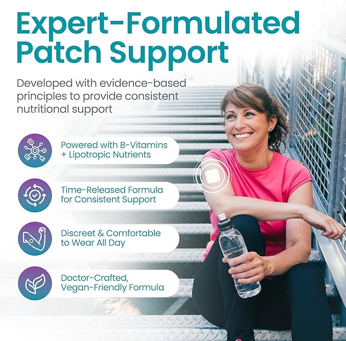 LipoPatch Super MIC B12 – Daily Lipotropic & B-Vitamin Wellness with Methionine, Inositol & Choline – Easy Peel-on Patch + Online Lifestyle Guidance