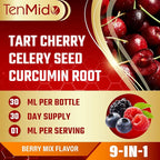 Tart Cherry Extract Liquid Drops - 9in1 with Celery Seed, Curcumin, Yucca Root, Boswellia, Chamomile, Milk Thistle, Ginger, and Citrus Limon - Vegan, Non-GMO - 30ml 1 Fl Oz