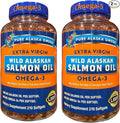 Omega3 Extra Virgin Wild Pure Alaskan's Salmon Oil, 420 Total Softgels, 1000mg, Omega-3 Supplement with DHA & EPA; 2 Packs; Updated Packaging