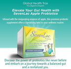 Global Health Trax SevenLac Apple Probiotic Powder Drink Mix, Probiotics for Women, Men, and Kids – Smooth Digestive Support - Relieves Constipation and Gas – 60 Packets, 2.54 Oz, Non-GMO, Gluten-Free