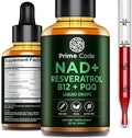 Prime Code NAD+ Liquid Drops with Resveratrol, Vitamin B12 & PQQ – Advanced Cellular Energy & Antioxidant Support – Vegan, Non-GMO, Gluten Free – Fast Absorption Supplement for Men & Women, 2 fl oz