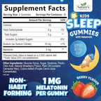 Kids Melatonin Gummies - 2mg Melatonin Per Serving - Best Children's Melatonin Gummy for Restful Sleep - Kids Chewable Sleep Supplement - Natural Tasty Berry Flavor - Non-GMO Vegan - 60 Gummies