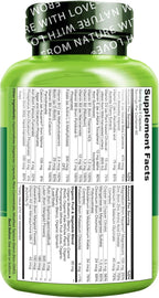 NATURELO Multivitamins for Teenage Girls/Boys, 120 Capsules, Whole Food Multivitamin with Minerals, Non-GMO, Vegetarian