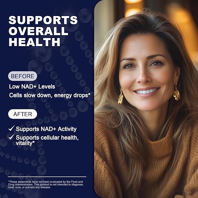 LanranBee Liposomal NMN Supplement Complex 1000mg Per Serving, 60 Veggie Capsules | 6-in-1 NAD+ Support Formula with NMN, Quercetin, Trans-Resveratrol, TMG & Spermidine | Gluten-Free, Non-GMO
