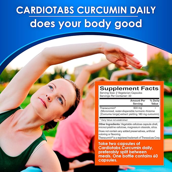 Curcumin from Theracurmin (600mg) - Joint, Heart, Memory & Brain Supplement, Highly Absorbable Curcumin Supplements, 60 Vegetarian Curcumin & Turmeric Capsules, 30-Day Supply