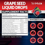 9in1 Grape Seed Extract Liquid Drops with Elderberry, Bilberry, Acai Berry, Lutein, Zeaxanthin, and More - Antioxidant & Immune System Support - 30ml 1 Fl Oz