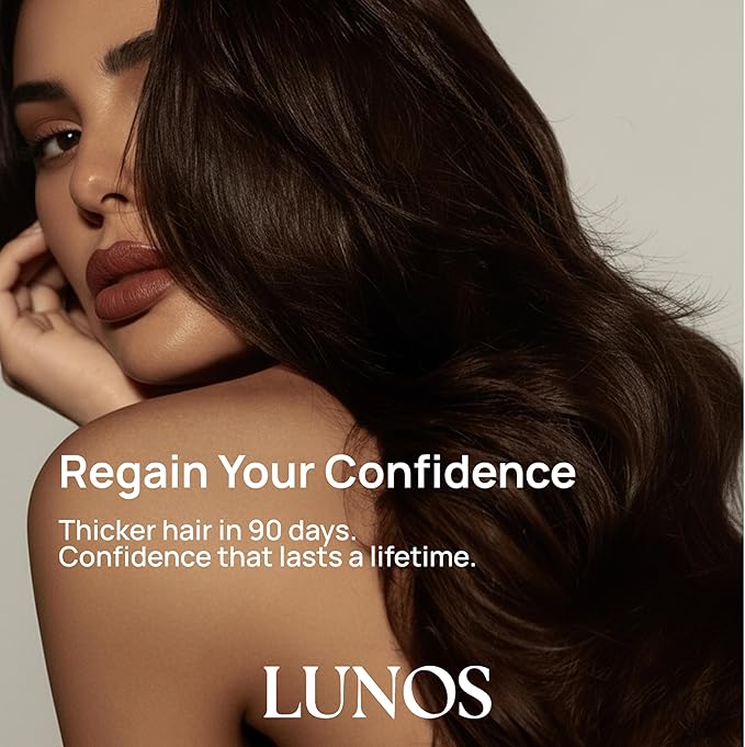 Lunos Grow Hair Growth Supplements - 17 Ingredient Vitamin with Biotin, Saw Palmetto, & Marine Collagen - Hair Growth Products for Women & Men - 1 Month Supply