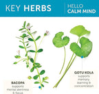 Himalaya Hello Calm Mind Herbal Supplement, with Bacopa, L-Theanine, Gotu Kola, Supports Concentration & Focus, Cognitive Function, Clear Thinking, Relaxation, Vegan, Gluten Free, 60 Capsules