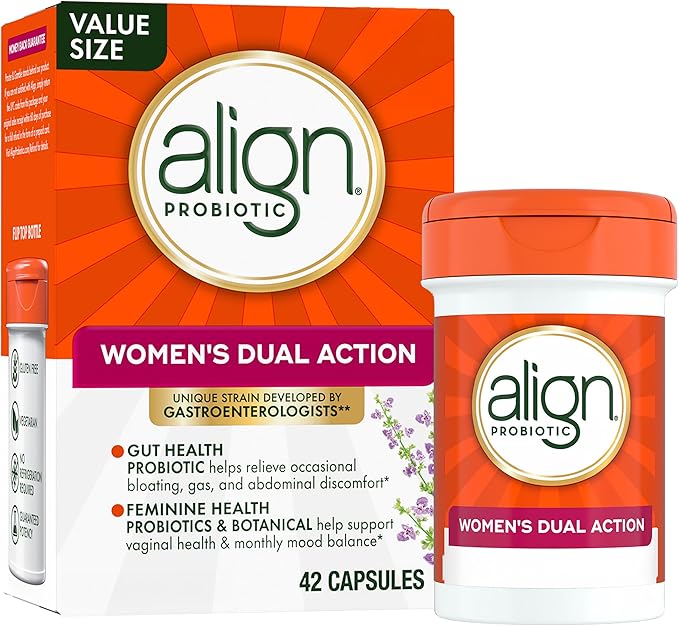 Align Probiotic, Womens Dual Action, Vaginal Probiotics for Women, Womens Probiotic for Vaginal Health Support, with Probiotics for Digestive Health, 42 Probiotic Capsules