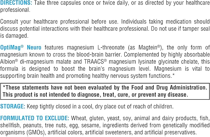 XYMOGEN OptiMag Neuro - Magnesium L-Threonate with Albion Chelates - Brain, Stress & Sleep Support - Bioavailable Magnesium Complex - Vegan, Gluten-Free, & Non-GMO - 90 Capsules