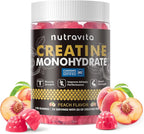 Creatine Monohydrate Gummies for Men & Women-5g of Creatine Monohydrate per Serving - Sugar Free,Vegan, Peach Flavor, 120 Count
