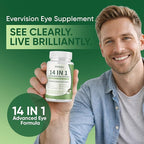 14 in 1 Advanced Eye Formula, Eye Supplement with Lutein, Zeaxanthin, Astaxanthin, Bilberry Extract & Zinc, Eye Vitamin and Mineral Supplement for Adults & Seniors, 60 Capsules (1)